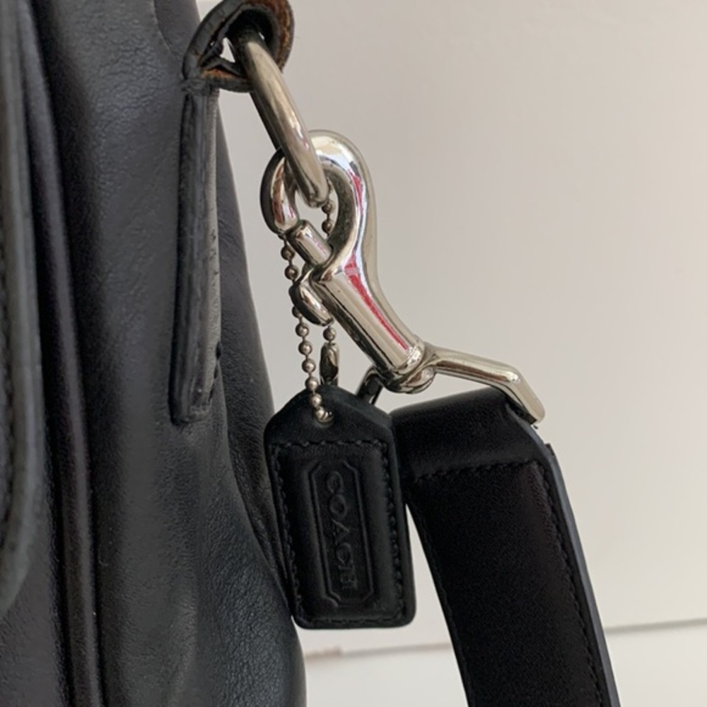 Coach Laptop Messenger Crossbody Briefcase Black Leather Lock Business Bag 5307 - Picture 3 of 16